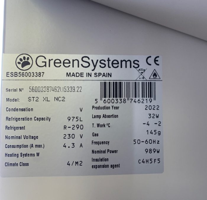 ST2XL Βιτρίνα Συντήρησης Διπλή Ανακατασκευής με Ανοιγόμενες Πόρτες 1000lt - Image 6